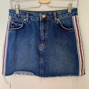 Denim Skirt with Stripes, Size 6